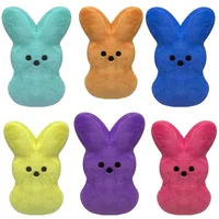 3pcs Easter Peeps Bunny Plush Toy Hand Figure Ornament Doll Doll rabbit Birthday Gift Short Plush PP Cotton 1
