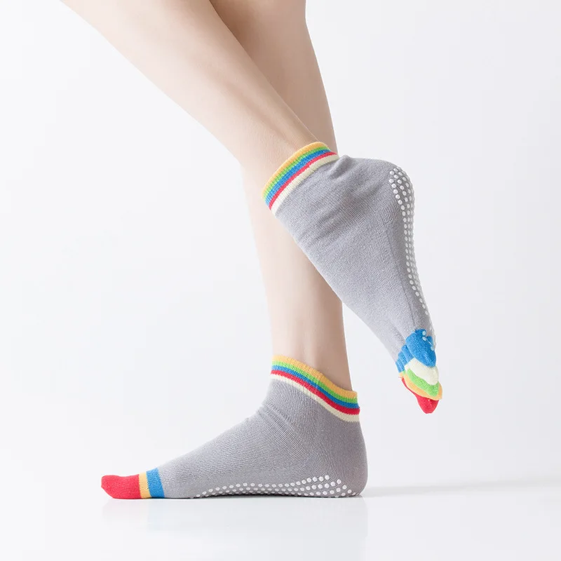 Women Anti-Slip Yoga Sock Ballte Sox Girls Ladies Pilates Colourful Five Finger Sock Ballte Fitness Gym Sport 5 Toe Elastic Sock 18 S066cc1fabacb4a1bb55a3cfbbfd39e068