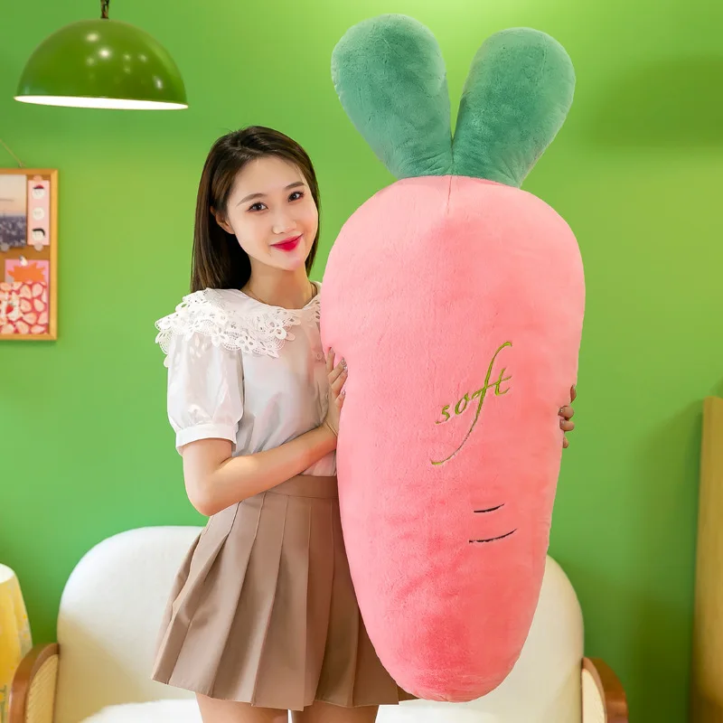 무우 봉제 인형 장난감, 귀여운 수면 베개 당근, 과일 및 야채, 긴 인형, 어린이 생일 선물 보내기, 50cm