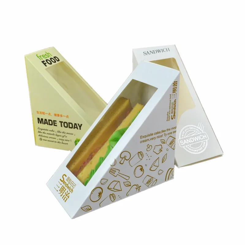 Boîte d\'emballage de sandwich personnalisée, forme et style d\'impression bon marché, adaptée aux produits et aux cuillères à soupe
