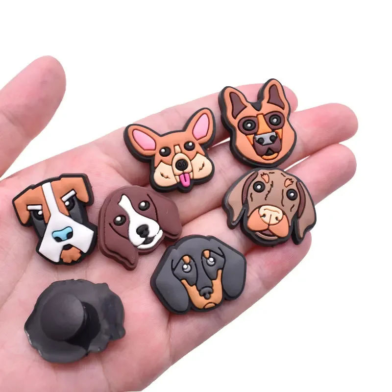 2 stücke PVC schuh Charms Garten Schuh Dekoration Dalmatiner hund Dobermann sprin Schnalle für tasse verstopfen Zubehör Armband Frauen geschenke – Detail 2