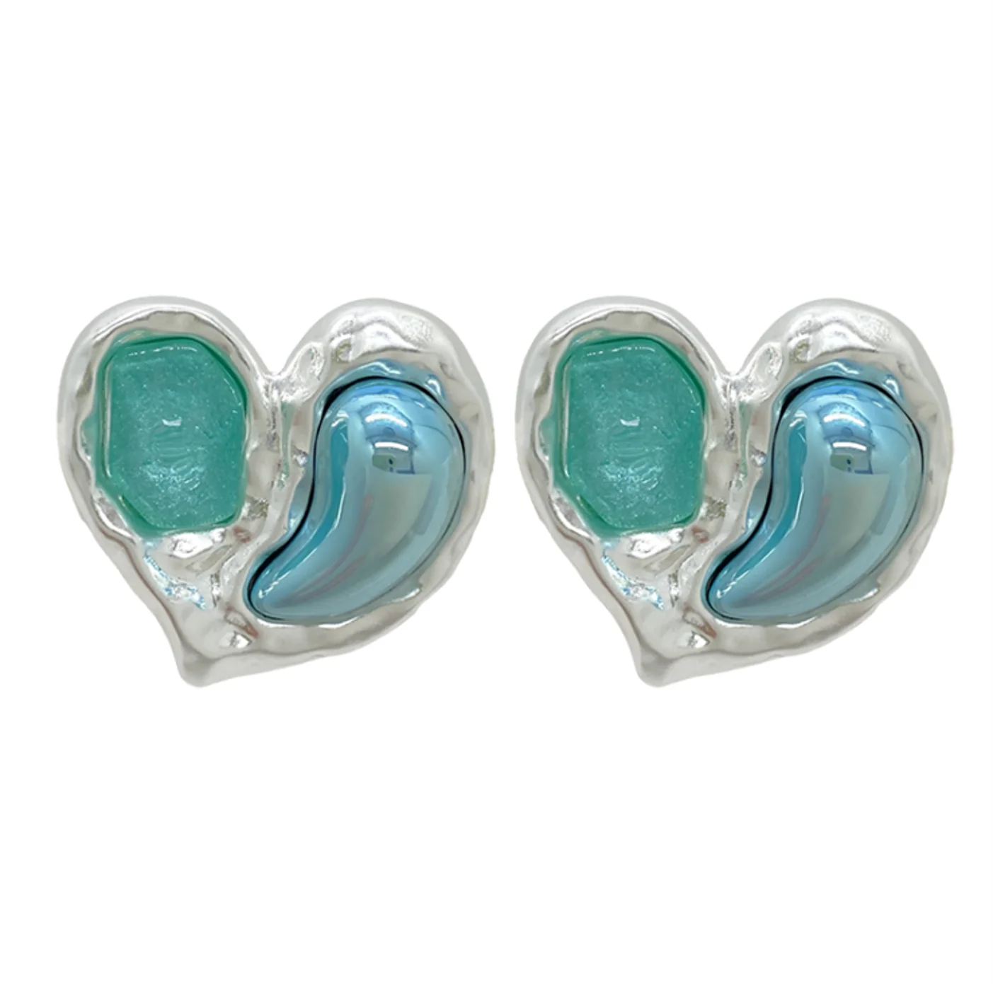2022 new trend S925 silver needle Acrylic Crystal Green Heart alloy Earrings for women Fashion Jewelry