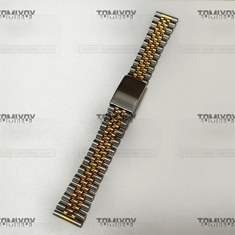 

Flat End 18/19/20MM 2 Tone Gold President Jubilee Stainless Steel Watch Strap Band Bracelet Fit For Rolex Sekio007 skx005 Watch