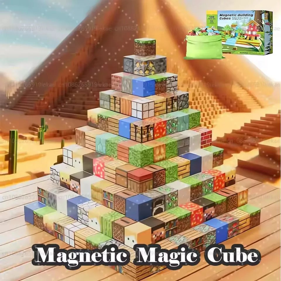 100PCS Magnetic Blocks Build Magnet Set for Boys Girls Magnetic Construction Set STEM Sensory Toys for Toddlers Gifts - Image 4