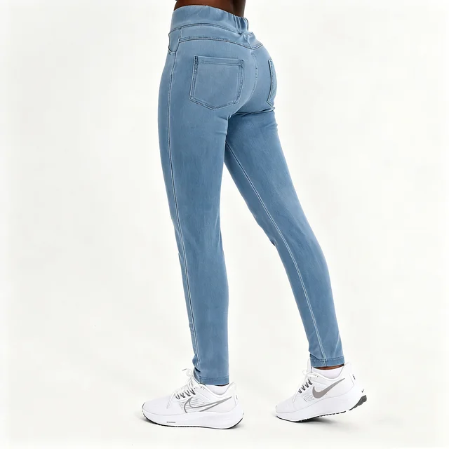 High-Waist Denim Yoga Leggings 2