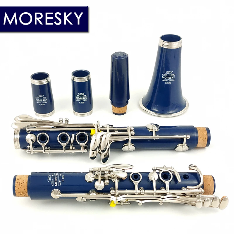MORESKY-Bb Clarinet, Case, 17 Keys, Sib Klarnet, Navy Blue, E109