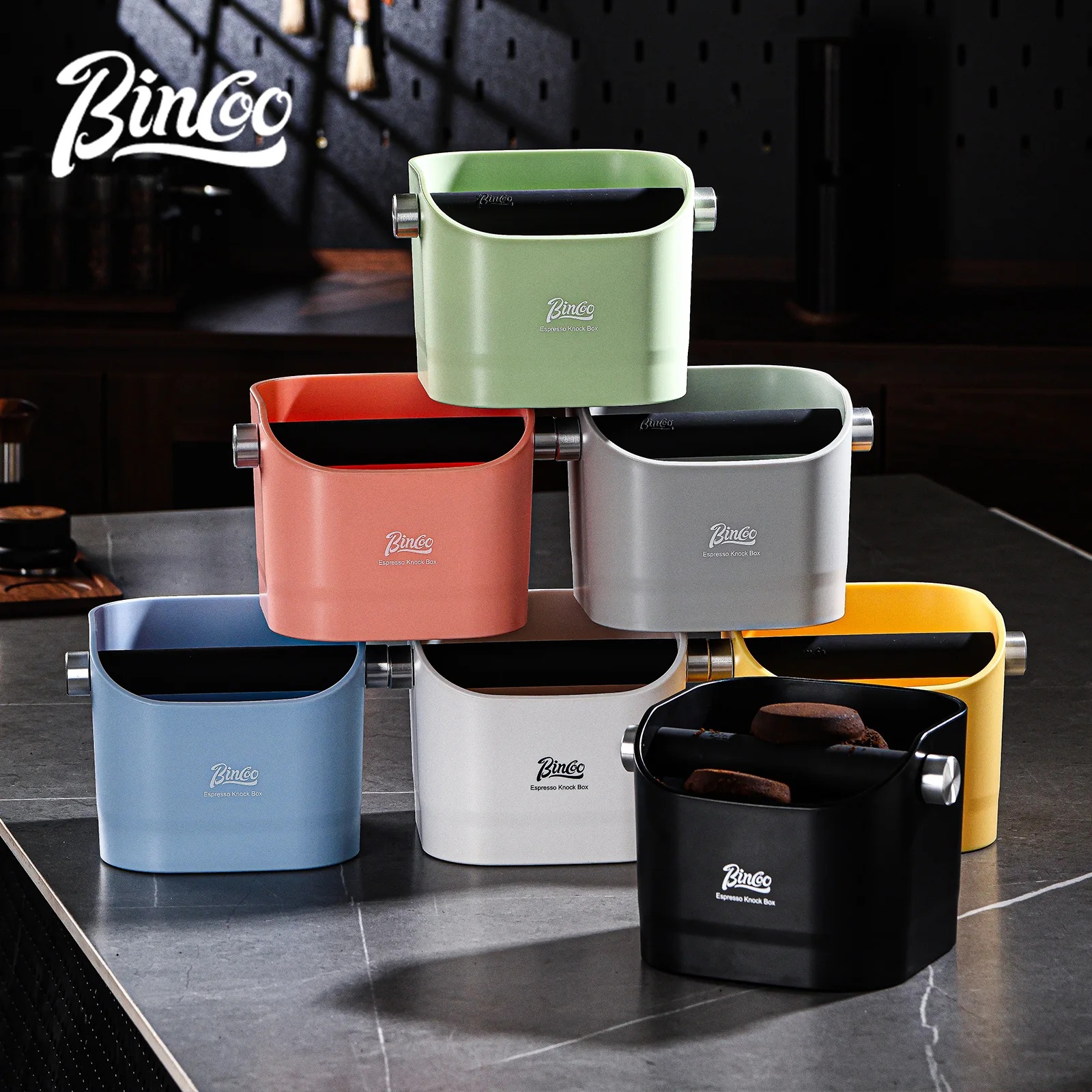Compact Espresso Grounds Knock Box with Anti-Slip Base - Premium Barista Accessory