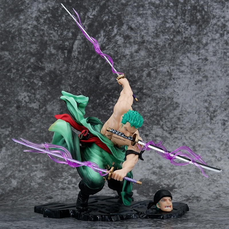 26Cm Cartoon Anime One Piece Figure New World Roronoa Zoro Thousand World Large Asura Pvc Action Model Regali Di Compleanno