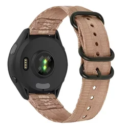 Premium Nylon Loop Band with Three - Ring Metal Buckle - Lightweight & Durable Bracelet - Forerunner 970 (Striped brown)