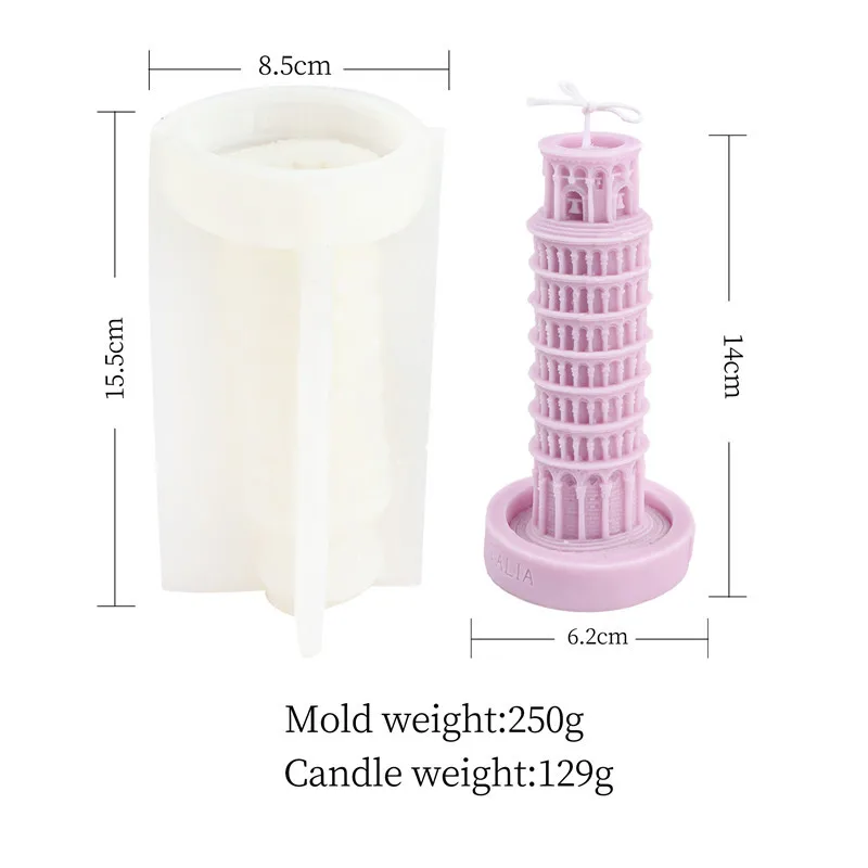 Candle Silicone Mold Tower Candle Silicone Mold for Handmade Chocolate  Decoration Gypsum Aromatherapy Soap Resin Candle Silicone Mould Candle  Silicone