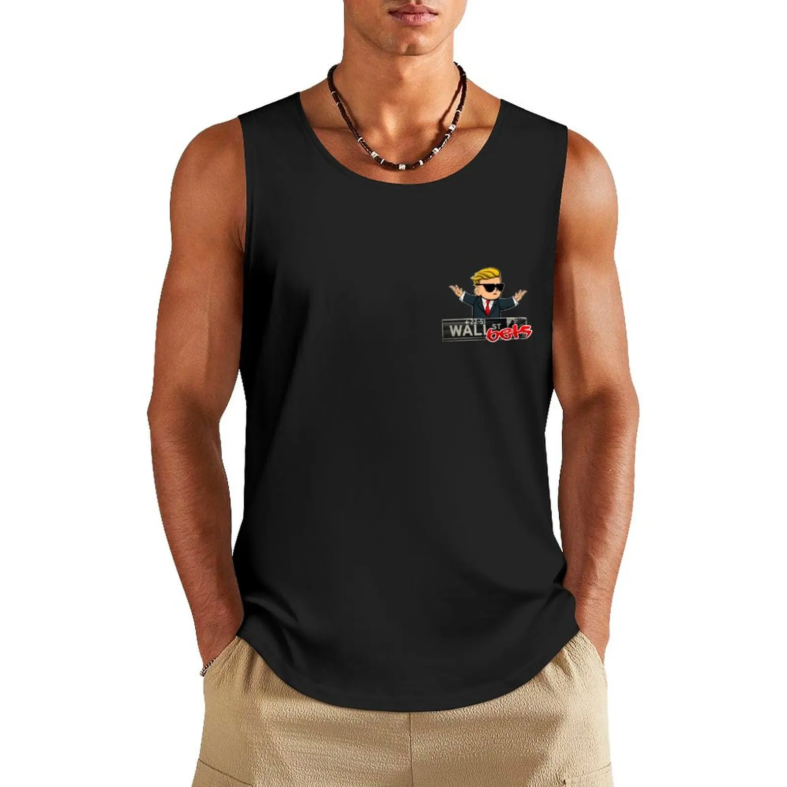 The Official WallStreetBets Merchandise Tank Top gym clothes man fitness Men's sleeveless t-shirt fitness training weight vest