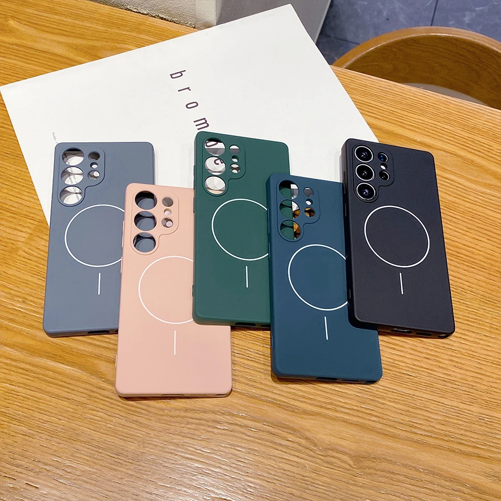 Magnetic Wireless Charging Liquid Silicon Phone Case