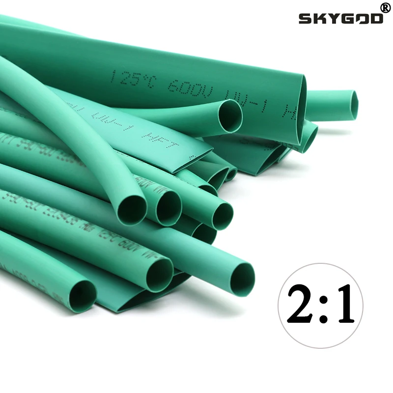 1~10m Heat Shrink Tube 2:1 Green Diameter 0.6mm ~ 80mm Polyolefin Tubing Sleeving DIY Wrap Wire DIY Repair Cable Protecctor heat shrink tubing heat shrink tube cable protector cable wire protector cable sleeve heat shrink tube kit heat shrink cable sleeve protective sleeve cable sleeve protector