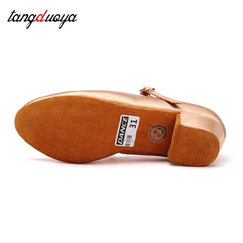 Salsa dancing shoes woman low heels 3cm Silk soft sole Girl modern dance shoes women practice closed toe children Dancing shoes 4