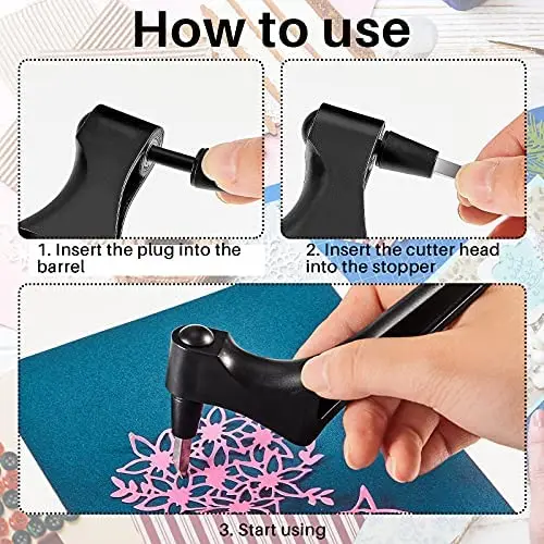 DIY Art Craft Cutting Tools 360-Degree Rotating Carbon Steel Blade Paper Cutter 3 Replacement Blade Cutting Paper Window Making
