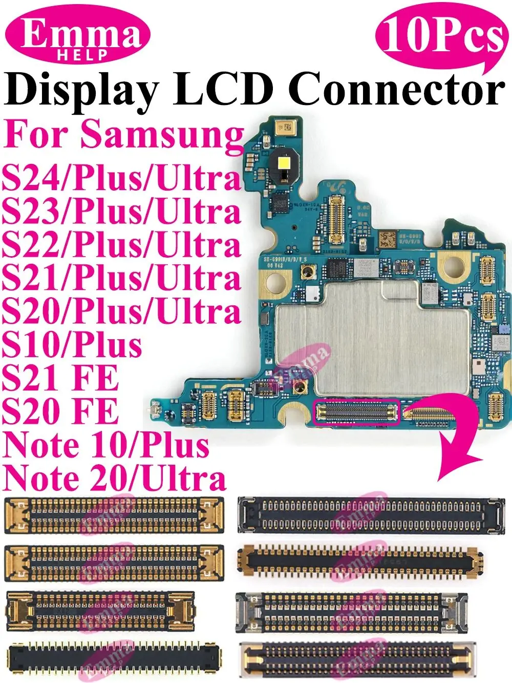 شاشة LCD موصل FPC ، شاحن USB ، قابس اللوحة الرئيسية ، كابل مرن ، سامسونج S21 بلس ، S22 الترا ، S23 ، S24 ، S20 FE ، 10
