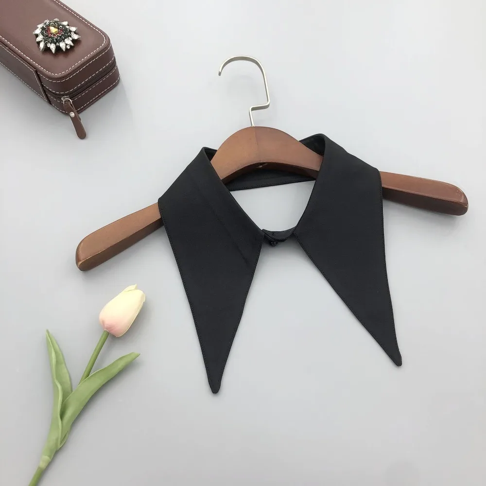 

Dacron Fake Collar Simplicity Solid Color Shirt Collar Vintage Solid Blouse