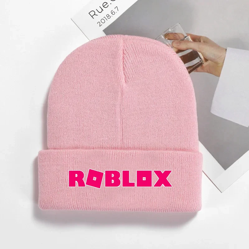 Kids Knitted Hats Roblox Baby Boys Girls Knitted Hat Letter A-Z Winter Soft Warm Cartoon Children Caps Hats Beanie Bonnet Christmas Gift