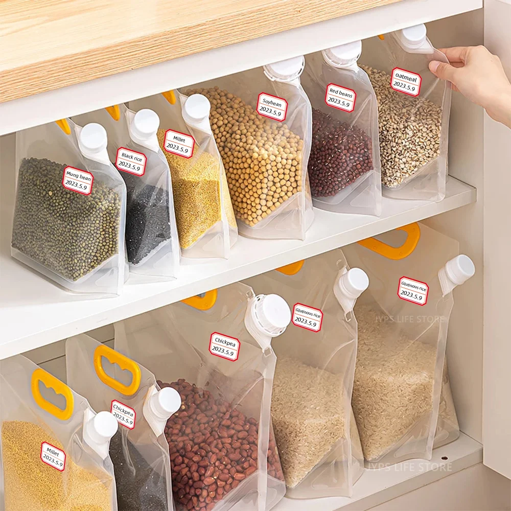 1pc Grain & Cereal Storage Bag With Stand-up/pour Spout Design For