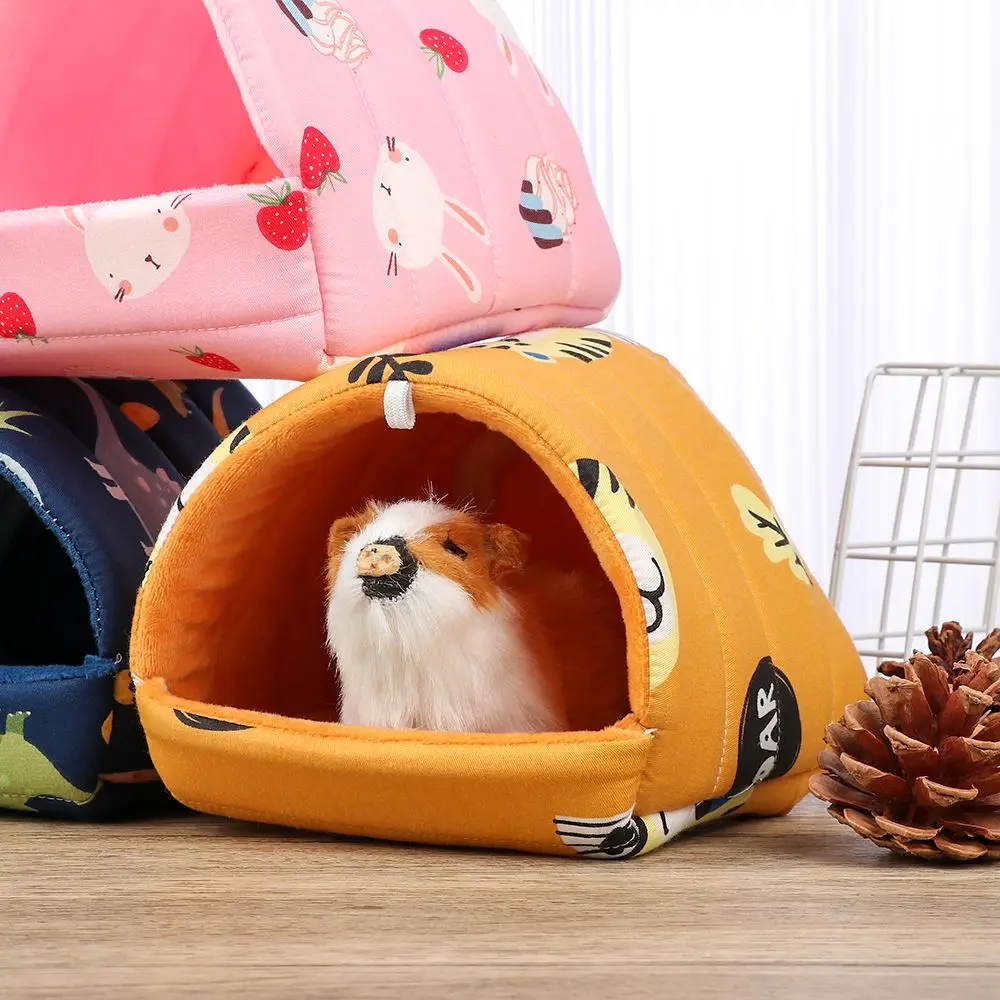 Bequemes Hamster haus Kleintier Schlaf bett weiches Meers chweinchen nest warme Matte Mini käfig für Kaninchen Eichhörnchen matte – Detail 4