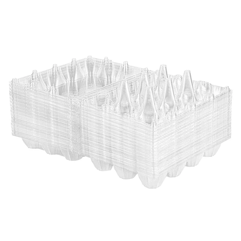 

20Pcs Egg Cartons Clear Plastic Egg Holder Storage Container Egg Tray For Family Pasture,Refrigerator Storage,12 Grids