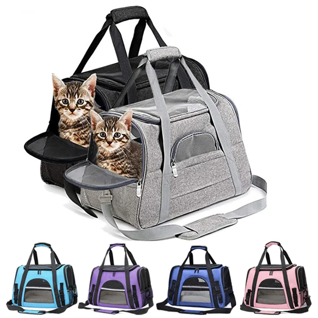 Portable Mesh Shoulder Bag Outgoing Pets Carrier Bags Travel Pets Bags Outdoors foldable breathable transparent cat dog bag 2