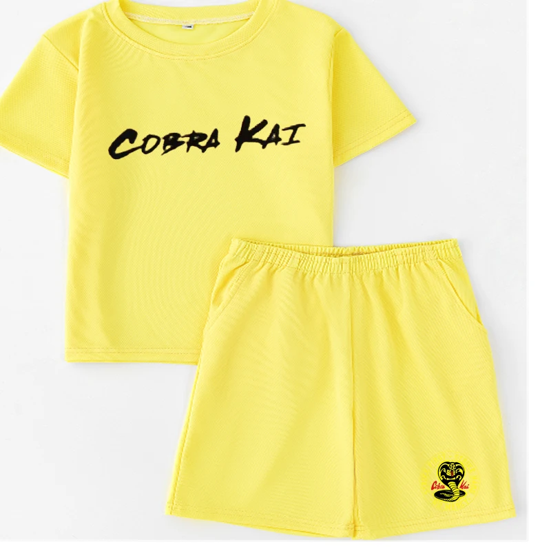 

2-12 year old boys and girls breathable quick drying T-shirt set, printed casual and fashionable sports short sleeves+shorts