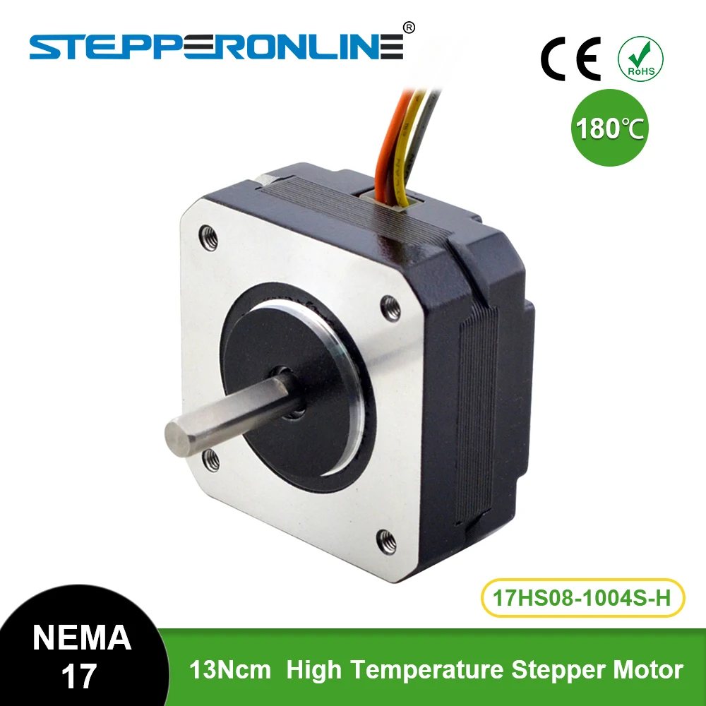 Motore Passo-Passo Nema 17 Ad Alta Temperatura 16Ncm 1A Isolamento Motore A 4 Derivazioni Classe H 180 ℃ Per Stampante 3D Estrusore Cnc