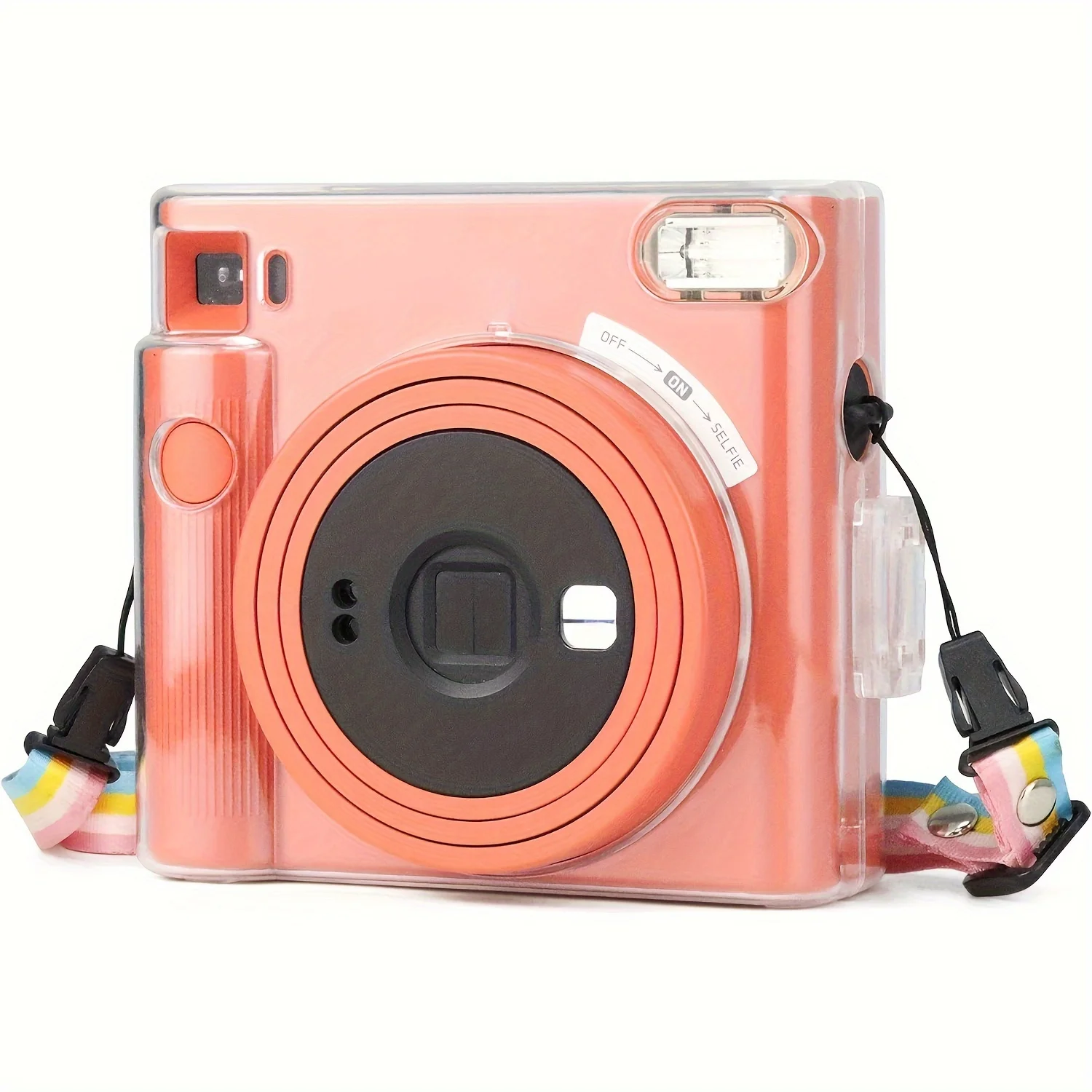 1pc Camera Case for Fujifilm Instax Square SQ1 Instant Camera Case Clear Crystal Hard Shell with Adjustable Shoulder Strap storage bags