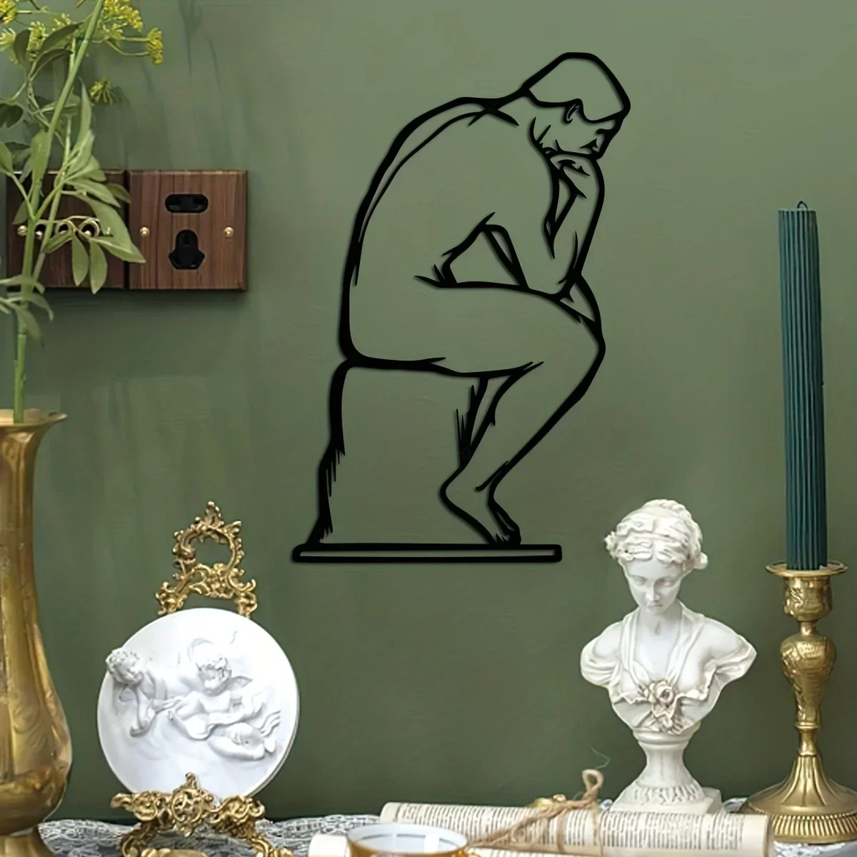 

Декор CIFBUY Deco Thinker, Металлический Настенный декор в современном минималистичном стиле, настенное украшение для спальни, гостиной, офиса
