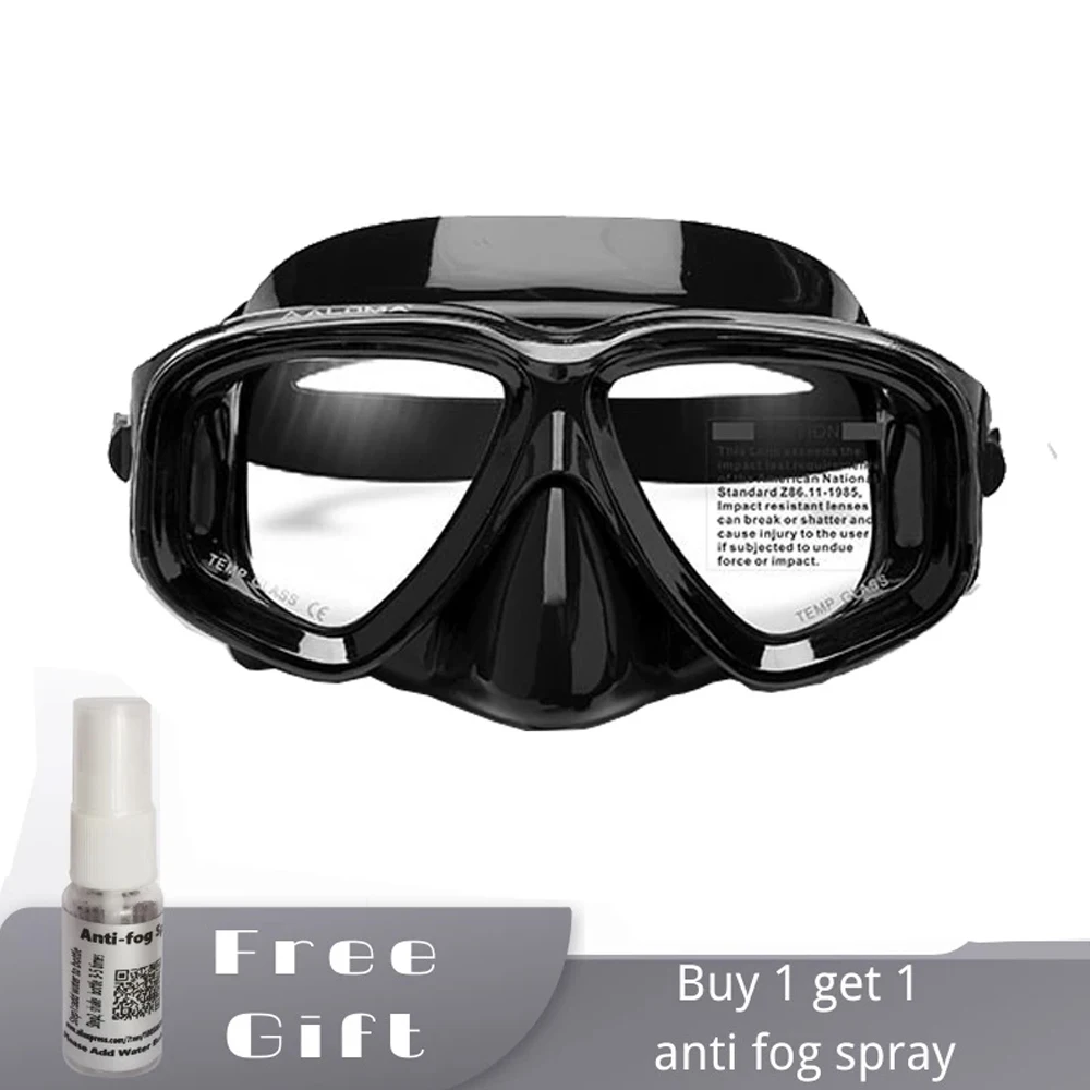 Suba Diving Mask Myopia Tempered Lens Antifog Free Dive Mask Dive