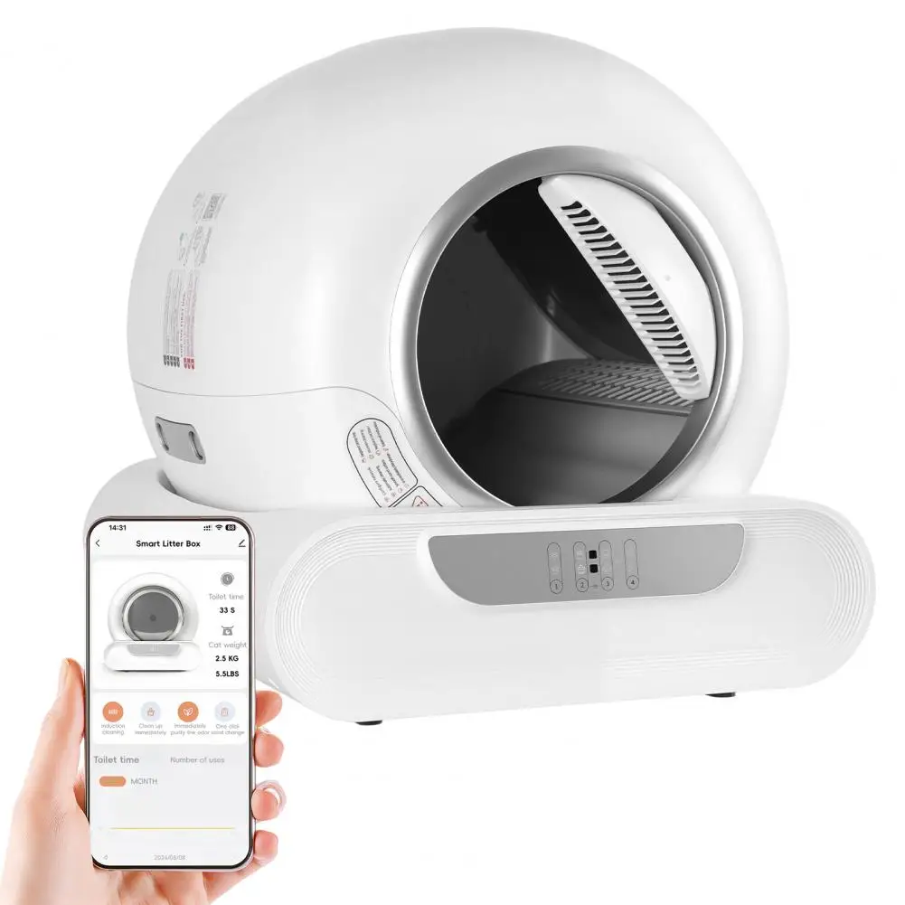 Automatic Self-Cleaning Cat Litter Tray APP WiFi Control Electric Smart Litter Box Spacious Entrance Odor-Free Pet Toilet_voghion.com
