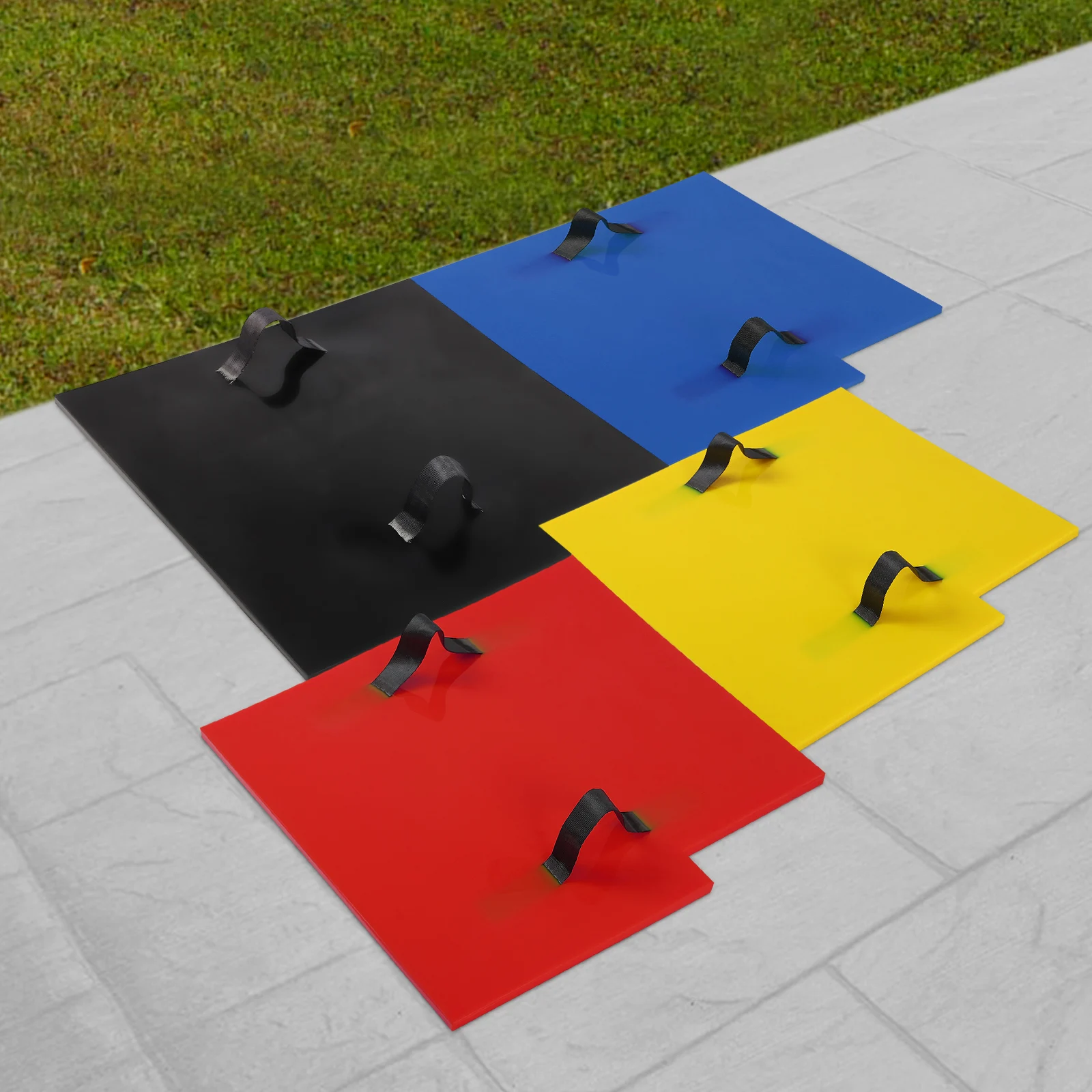 Concrete Texturing Skin 4Pcs Realistic Concrete Stamp Mats 24"x24" Texturing Mats Set PU Slate Stamping Mat
