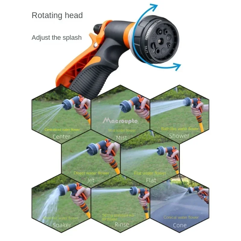 Watering Nozzle High Pressure 8 Modes Garden Spray Irrigation Cleaning