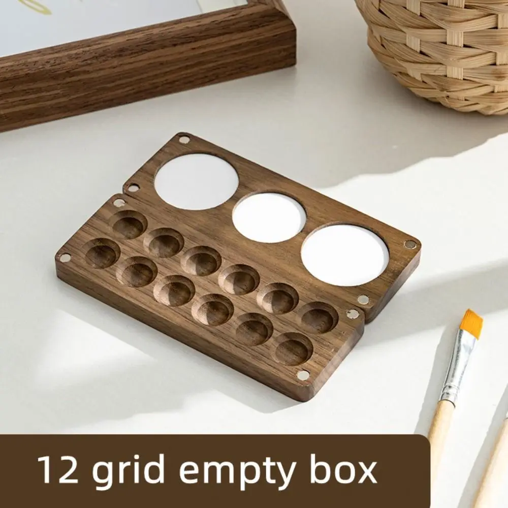 Empty Magnetic Wooden Portable Art Supplies Sketch Palette Painting Tray Painting Tool Paint Box