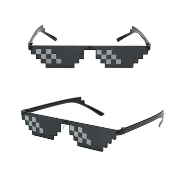 Óculos de sol mosaico legal festa vintage tons óculos para homem pixelado óculos de sol engraçado feminino 1