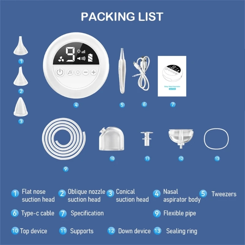 

Rechargeable Baby Booger Sucker Portable Baby Nose Aspirator Baby Nose Cleaner