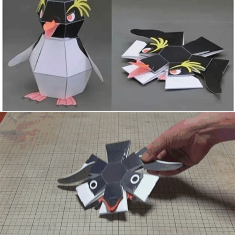 

Exploding Emperor Bouncing Penguin Organ Doll, Kaiji Nakamura, Japanese origami Model, Handmade Creative Toys