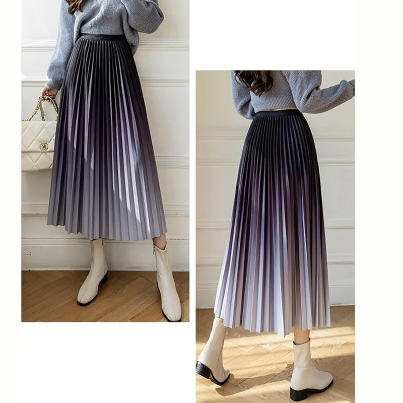 eaphi　gradation wave knit skirt eaphi gradation wave knit skirt（Long decorative knit skirt