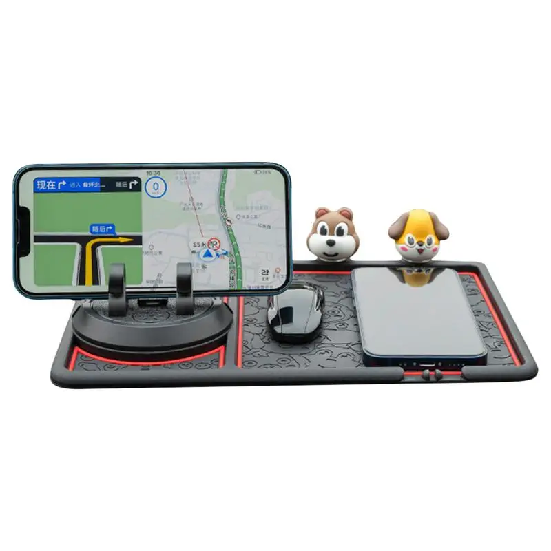 

Board Phone Holder Mat Anti Slip Mat With 360 Rotatable Car Phone Holder With 360 Holder Cute Animal Dolls Aromatherapy Tablets