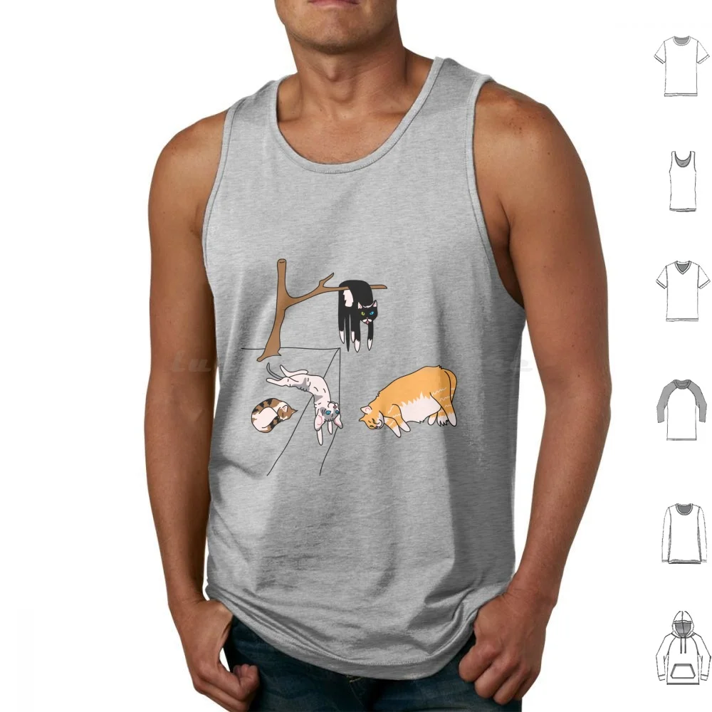 

Dalí'S Cats Tank Tops Print Cotton Cat Kitten Kitty Salvador Dali Dali Surreal Humor Pet Pussycat Cute Artsy