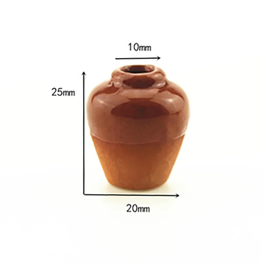 

1 шт. 1/12 миниатюрный керамический цветочный горшок для кукольного домика, искусственная мебель, игрушки для мини-украшения, аксессуары для кукольного домика