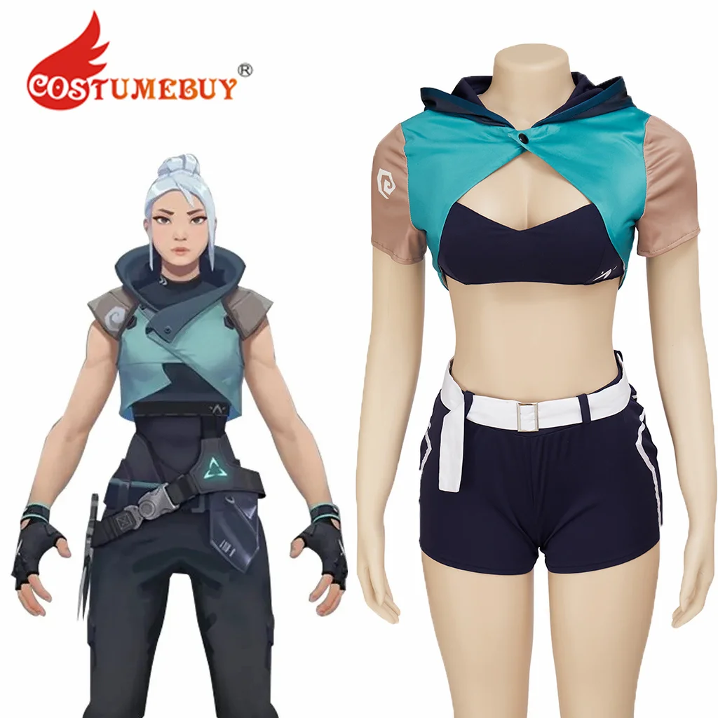 

Женский костюм для косплея «валорант Джетт», пикантный короткий топ и шорты, комплект для ролевых игр на Хэллоуин