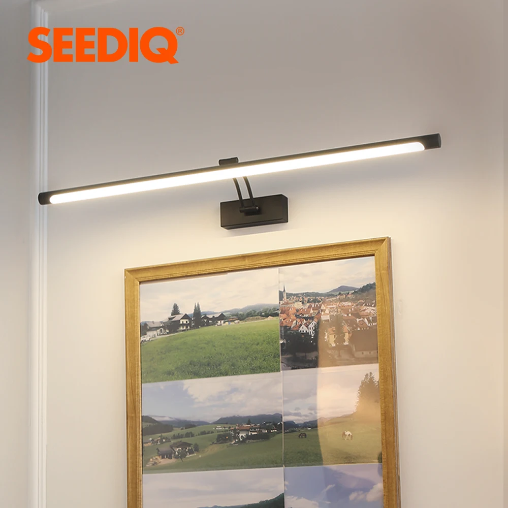 Lámpara Led de pared para interiores, candelabro moderno de 80 y 100cm, color negro y plateado, para iluminación de baño