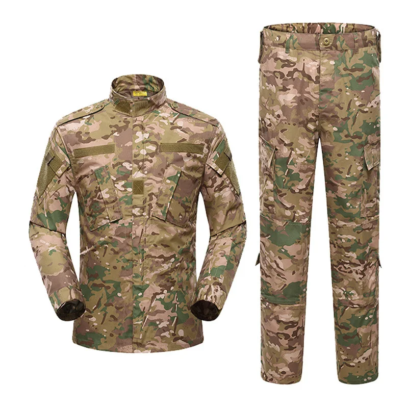 Tactical Suit 17 Colors Camouflage Uniform Suit Airsoft Combat Clothing Set Oversized Training Clothes Outdoor Hunting Fishing 3XL A2F48
