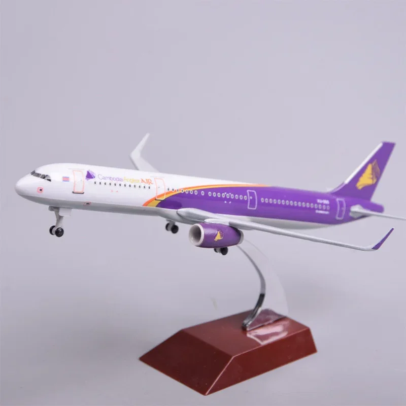 

20cm Cambodia Air Airbus 321 A321 Airlines Alloy Metal Diecast Airplane Model Plane Model Aircraft w Wheels Landing Gears