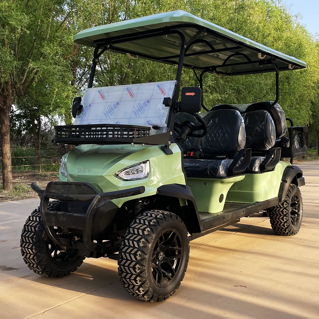 4+2 Seaters New Design Lead Battery Lithium Battery Electric Golf Cart Made in China New energy electric off-road vehicle