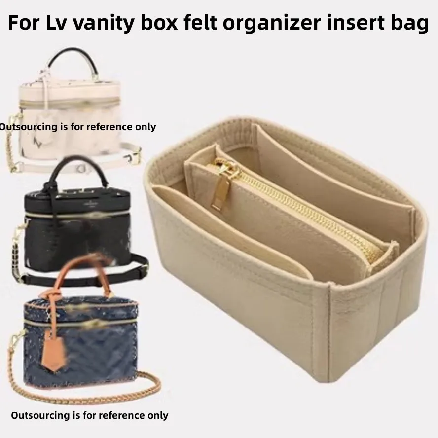 Per Vanity Felt Insert Bag Organizer Luxury Womens Makeup Box Comestic Iner Pouch Storage Bags Handbag Tote Shaper