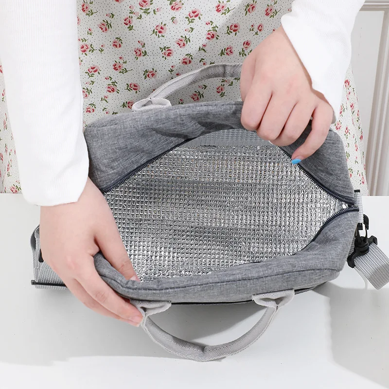 Lunch Bag with Shoulder Strap Handle Cooler Bag Women Portable Food for Work Student Thermal Lunch Box Fridge