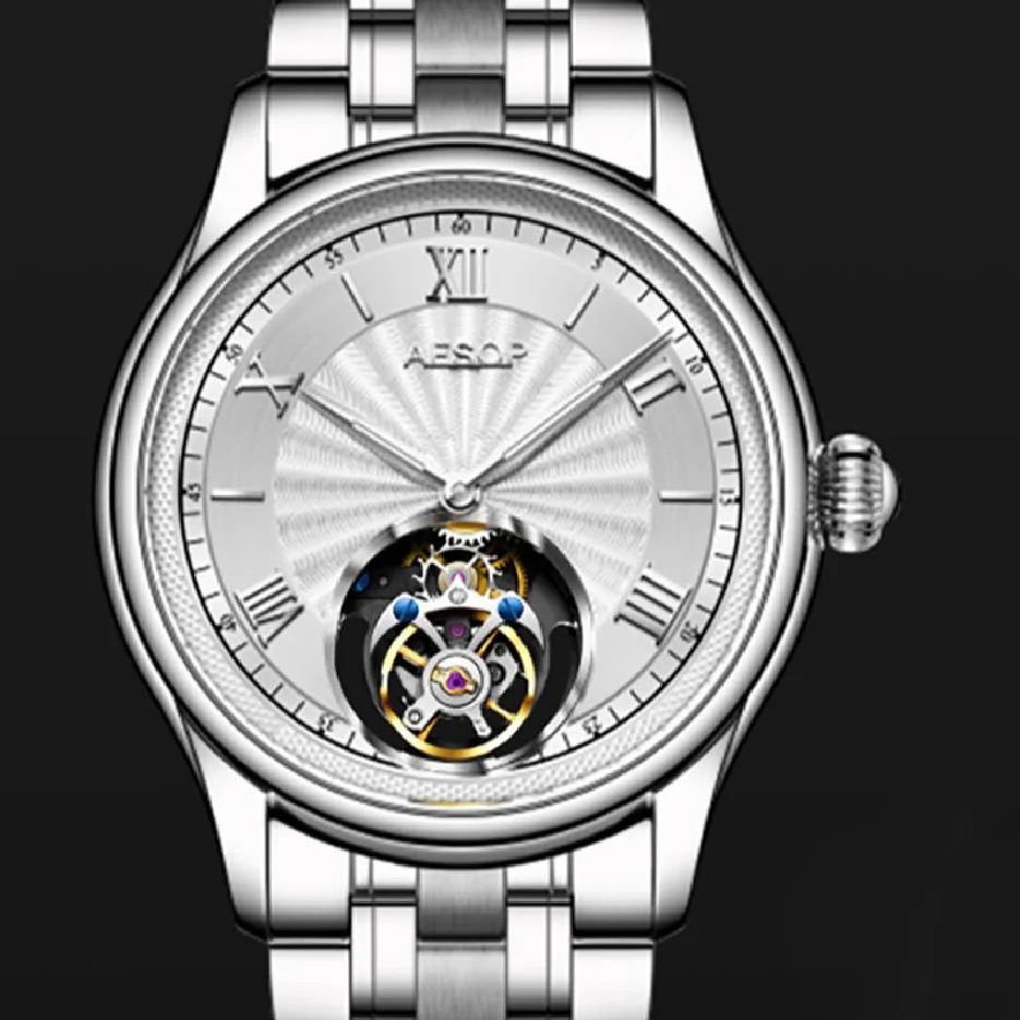 

Aesop Tourbillon Movement Skeleton Mechanical Wrist Watch For Men Free Shipping Luxury Brand Waterproof Sports Watches Mens 2022